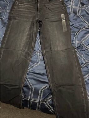 American Eagle Outfitters Black Straight-Leg Jeans